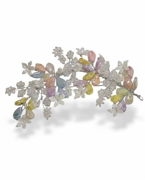 Ecoselling Crystal Floral Leaf Hair Clip – Bridal & Special Occasion Hair Accessory Back Pin