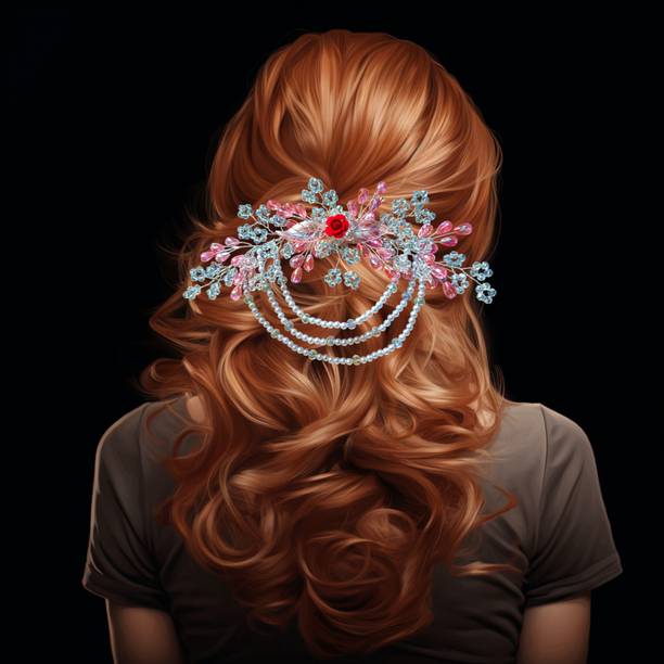blush bella Veny Tiara for girl and women pink and silver crystal beads Trendy bridal hair Head Band