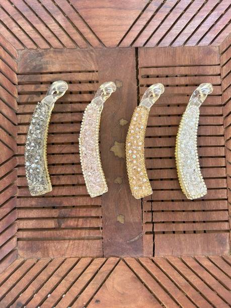 Ashkash 2Pcs Luxury Women Rhinestone Crystal Banana Hair Clip Accessories Banana Clip