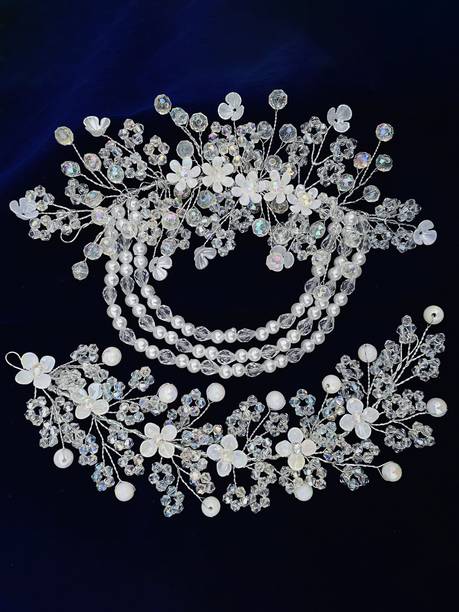 ZariDesigner Tiara for girls combo of 2 pc crystal hair band hair combo