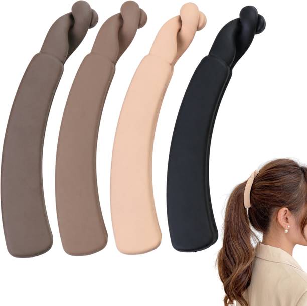 Anna Stella 4 Pcs Matte Banana Hair Clips for Women, Non-Slip Ponytail Holder Banana Clip