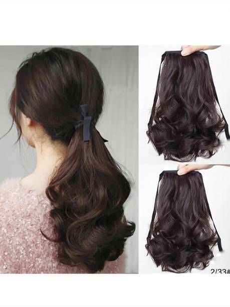 ALX 10 INCH BROWN BEAUTIFUL INSTANT STYLE DRAWSTRING PONYTAIL ACCESSORY Hair Stamp