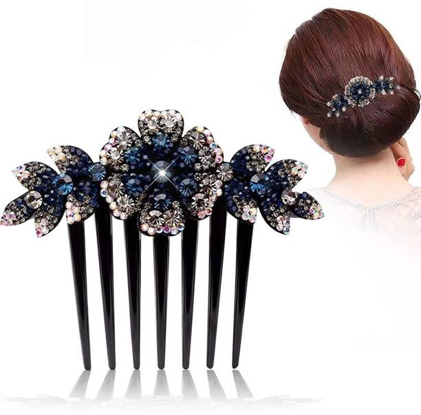 PALAY Hair Clips for Girls Crystal Barrettes Bridal Charm Hair Accessories(dark Hair Pin