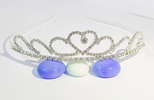 RJV Global Silver Pageant Prom Crystal Princess HEART Shape Crown Tiara for Girls Hair Band Hair Band