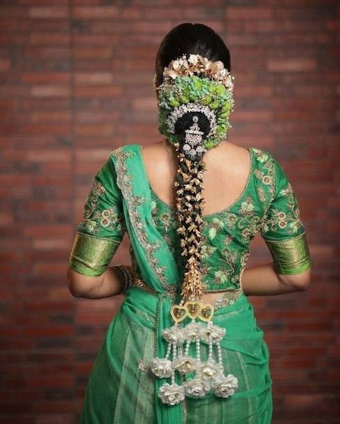 Rajani Creations Traditional Punjabi Bridal Paranda Choti Black Golden Hair Accessory for Women Hair Accessory Set