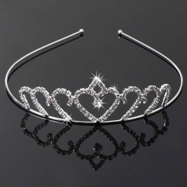 Orama Silver Crystal Tiara Crown Headbad Princess Rhinestone Crown Hair Accessory 608 Hair Accessory Set