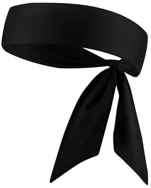 ARHAM DIAM Non Slip Running Tie Headband for Women Men Gym Running Tennis (Black) Head Band
