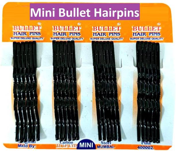 Tintoo 100 Pcs Small size Non-Slip Bullet Bobby Black Hair Pins Hair Pin