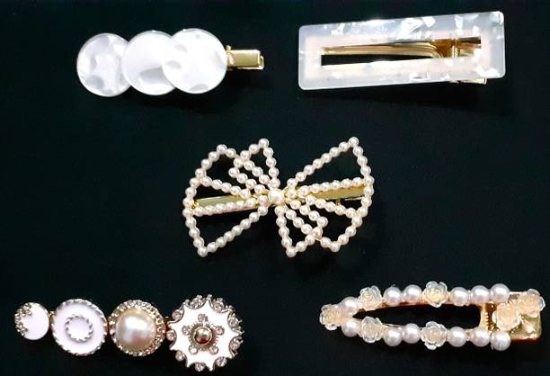 AMAZING BELIVER Amazing Stylish Hair Clips for Girls Women Hair Styling Wedding Party pack of 5 Hair Clip