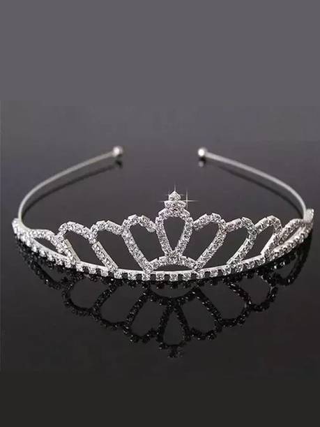 Orama Silver Crystal Tiara Crown Hair Accessory Set