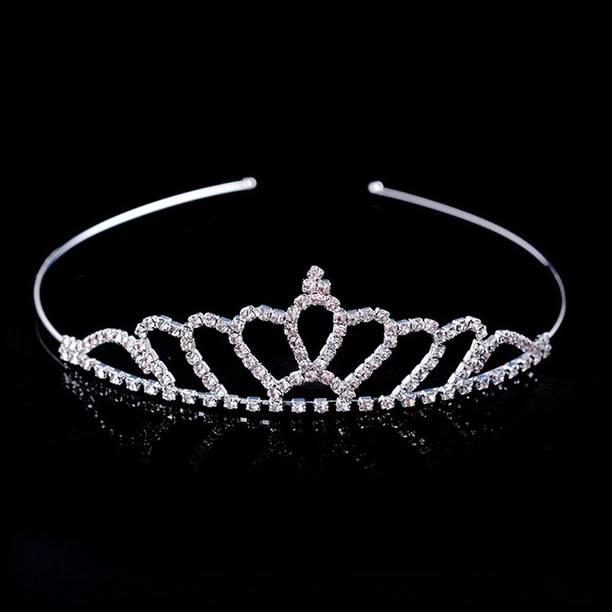 Orama Silver Crystal Tiara Crown Headbad Princess Rhinestone Crown Hair Accessory 647 Hair Accessory Set