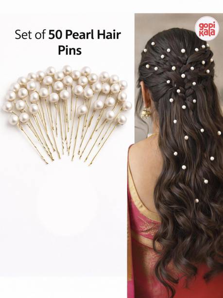 Gopikala Bridal Pearl Juda Pins – White Pack of 50 Hair Pin