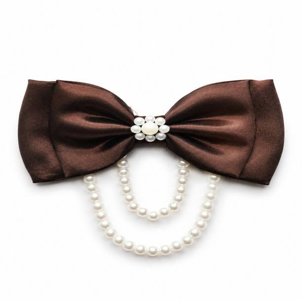 Ecomonic Premium Satin Pearl Hair Bow Clip Hair Clip
