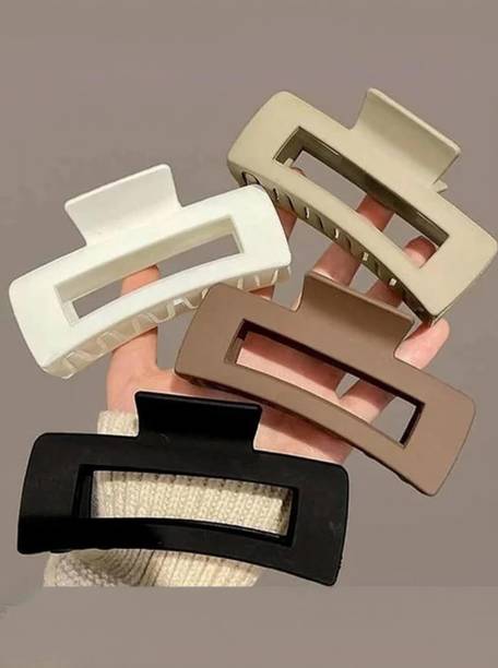 KRSNA CREATION Pack of 4 Hair Claw Clips Clutcher for Thik Hair Women Girl Stylish Matt Finish Hair Claw