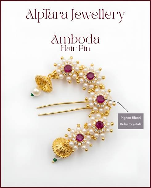 AlpTara Jewellery Red Ruby Amboda HairPin Hair Pin