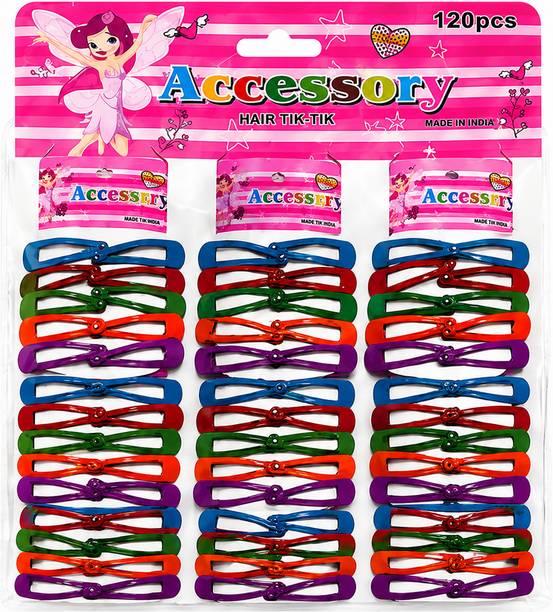 The Raw Store Girls Multicolor Hair Tik-Tik Clips Set of 120 Pcs Tic Tac Clip