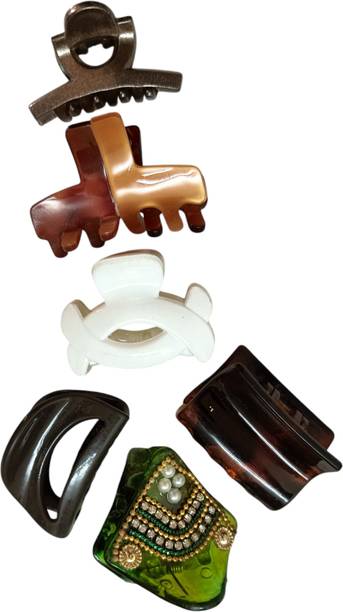 Preet Art Jewellery Korion Plastic HairButterfly Clip 6 Pis Hair Clip