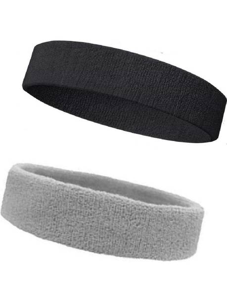 GOLDFINCH Non Slip Moisture Wicking Work Out Cotton Head Band/Fitness Band For Men's & Women's Sweatband for Workout/ Sports Fitness/Exercise/Training/Running/Yoga- Pack of 2 Head Band