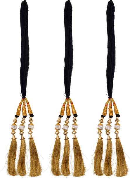 Ritya Creation WOMEN WHITE MOTI BRAIDE EXTENSION Hair Accessory Set