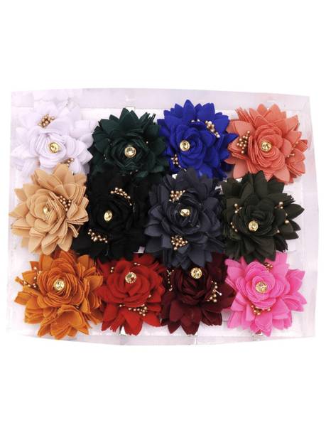 Myra Collection Flower Hair Clips Hair Pins Hair Accessories For Baby Girls Kids Set Of 6 Pairs Hair Clip (Multicolor) Hair Clip