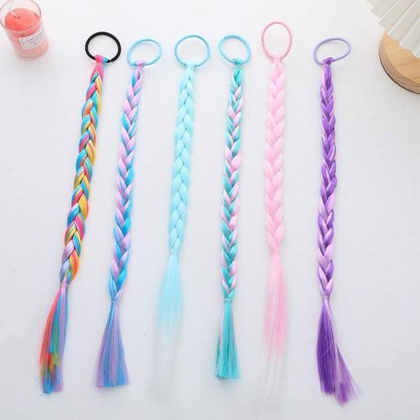 THE MAXIM Hair Accessories for Girls Rainbow Braids Extensions Hair Color Hair Clip
