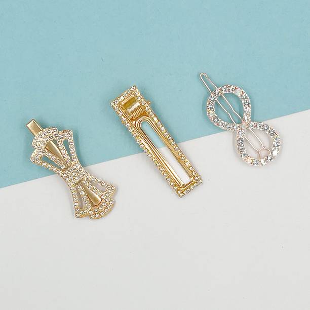 Divastri Korean Fashion Pearl Rhinestone Metal Hair Clips - Stylish Hair Pins Hair Clip