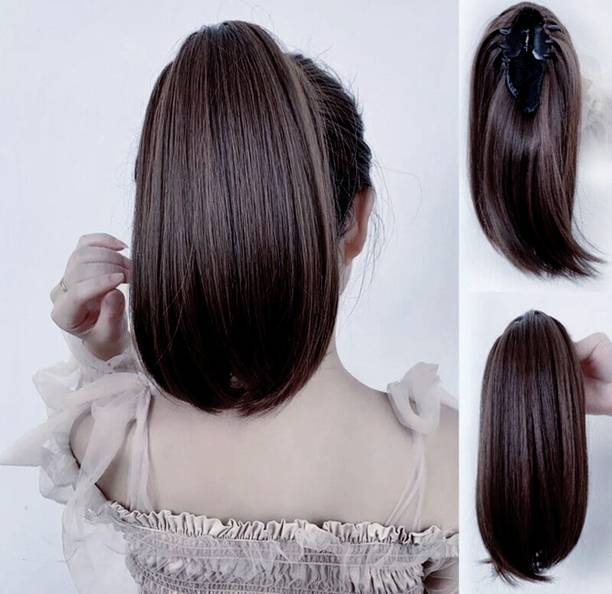 ALX 10 INCH BEAUTIFUL BROWN INSTANT HAIR STYLE CLACHAR PONYTAIL ACCESSORY Hair Stamp