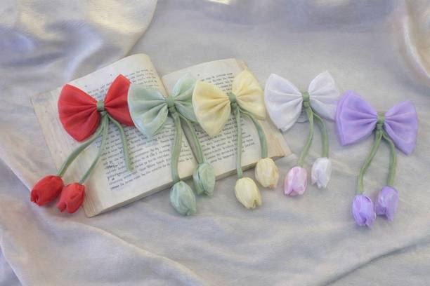 aeno Elegant Floral Tulip-style Bow Hair Clip for Women pack of 2(Multicolor) Hair Pin