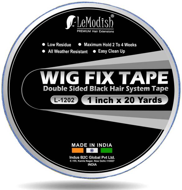LeModish Wig Black Tape Cotton Double Sided Tape, Waterproof Hair Patch Tape 20 Yard Hair Accessory Set