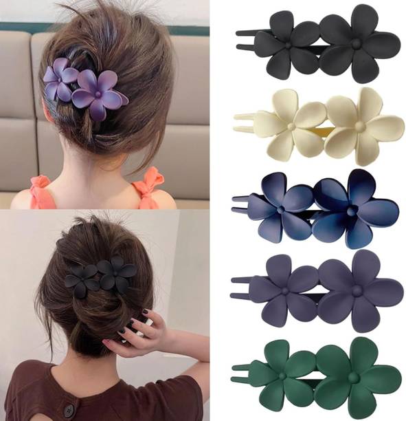 VORSET 2 Pcs Flower Flat Hair Clips Hair Clip