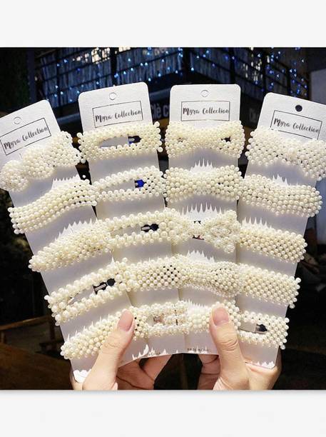 Myra Collection Metal Pearl Hair Clip for Women pack of 20 Hair Clip