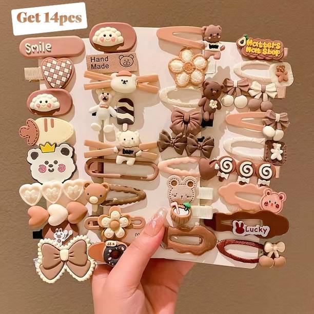 Blubby 14 Pcs Cute Cartoon Hair Clips Set for Girls & Kids Hair Pin