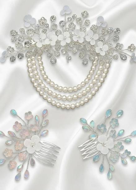 Divinetouch Elegant Pearl & Floral Bridal Hair Accessory Set Hair Accessory Set