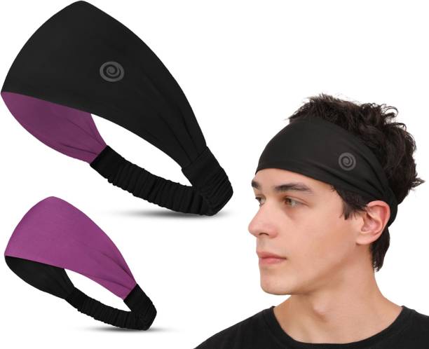 Athmonk Headband, Lycra Reversible Sweatband, For Men and Women, Hair Band