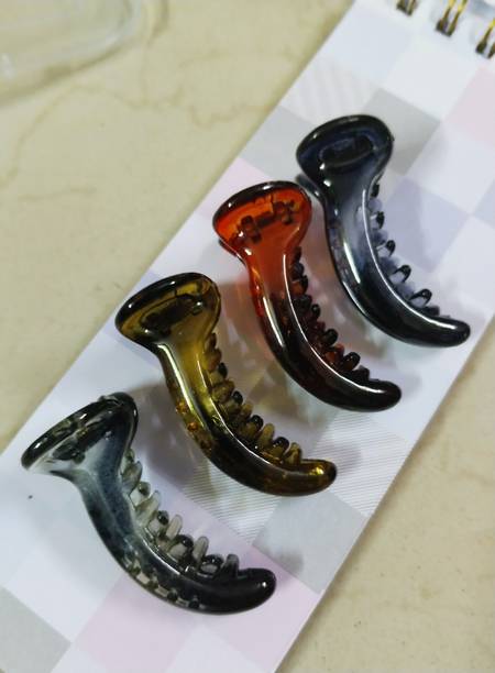DELEENA Glossy Finish Mini Banana Clips ||SMALL SIZE|| HALF PONY|| PACK OF 4|| Banana Clip