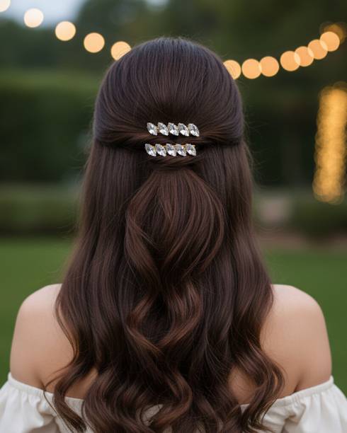 Twinsho Women Fancy Crystal Leaf Hair Clip, Party Hair Pin Accessory Hair Clip