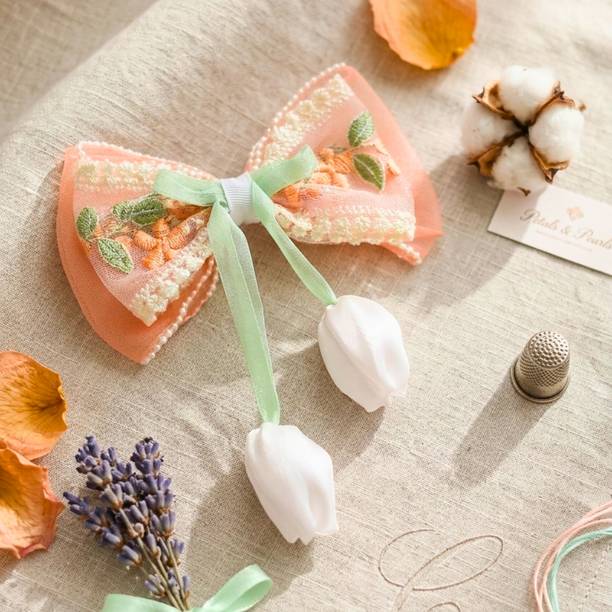 Bauble Cluster Cute Korean Ribbon Blow Clip Hair Clip