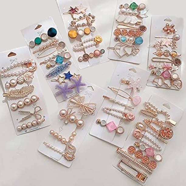 Myra Collection 50 Piece Korean Style Pearl Barrettes Women's Set Hairpin Korean Style Hair Clip Hair Clip