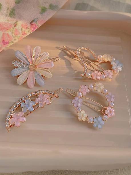 Myra Collection Crystal Flower Hair Pins Rhinestone Decorative Bobby Hair Accessories Clip Hair Clip
