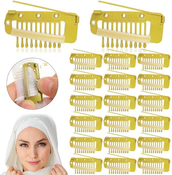 HONEY ACCESSORIES 20Pcs Chunni Dupatta Clips with Safety Pin, 10-Teeth Strong Chunni Grip HairClip Hair Pin