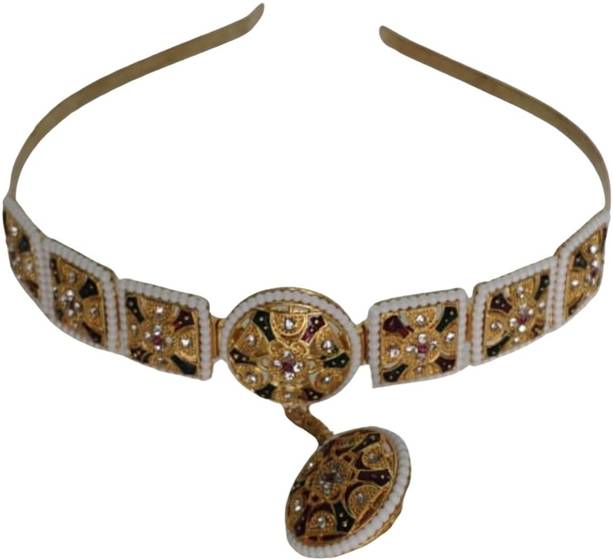 GratiHive Traditional Meenakari Bridal Headband with Kundan Work Head Band