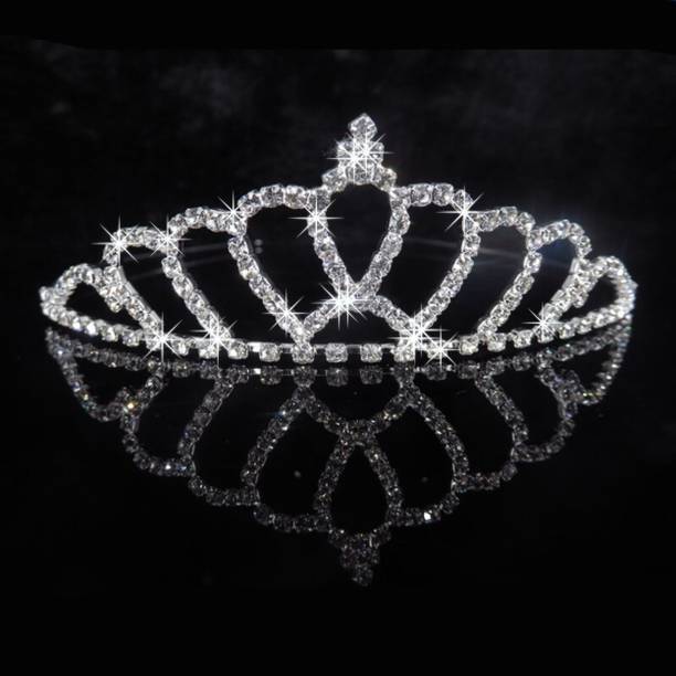 Orama Silver Crystal Tiara Crown Headbad Princess Rhinestone Crown Hair Accessory 630 Hair Accessory Set