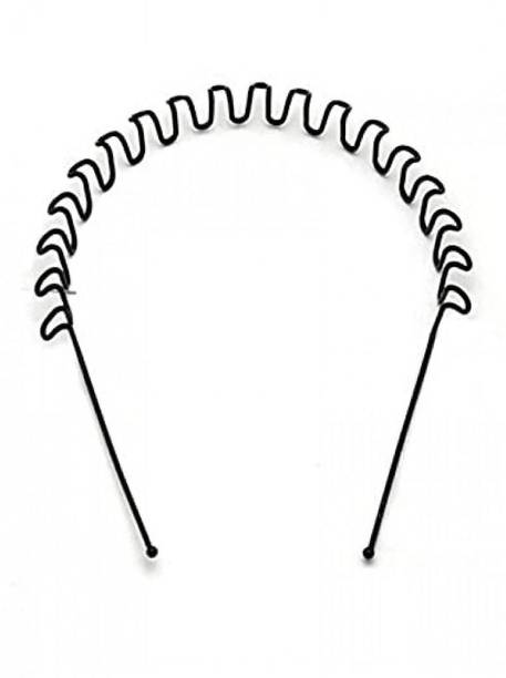 BAANI Daily Use Zig Zag Black Metal Hair Curler Hair Band for Men & Women Tweak Zigzag Wave Hairband (Unisex) - 1 Piece Head Band (Black) Hair Clip