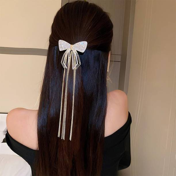 ANOUK Metal Bow Hair Barrette Rhinestones Crystal Metal Women Girls Hair Bow Clips. Hair Clip
