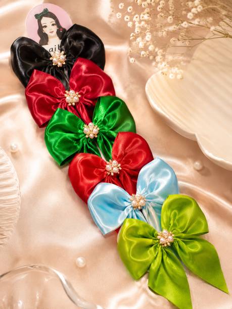Miravika Satin Bow Hair Clips Combo Set for Women & Girls Hair Clip