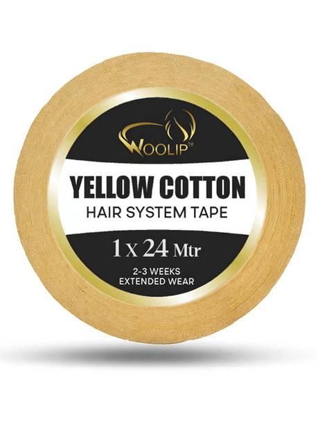 Woolip Wig Yellow Tape. Cotton Double Sided Cotton Tape, Waterproof Hair Patch Tape Hair Accessory Set