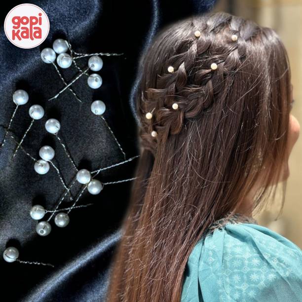 गोपीकला Bridal Pearl Juda Pins – White Pack of 50