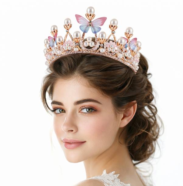 BIYALI Tiara Crown Women Butterfly Princess Gift for Kids Birthday Party Costume Girls Hair Band
