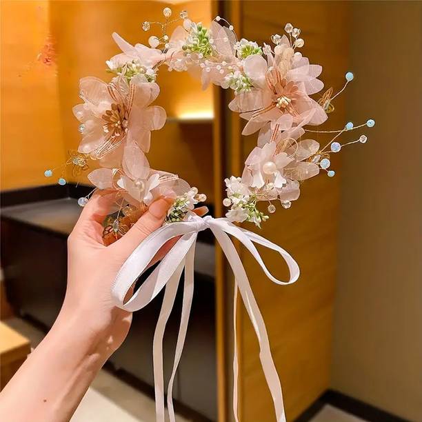 ASG 1pc Girls Enchanting Super Fairy Flower Delicate Fresh Romantic Tiara Headband Hair Band