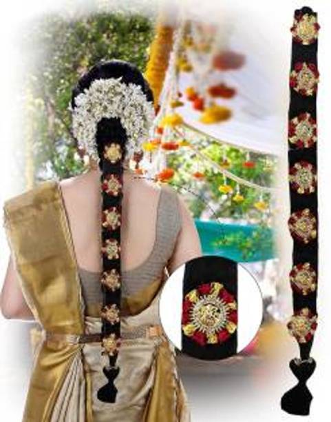 glowtesto Savaram &Kunjalam KempReady Jada Set With7-Pcs Jada Set For Women Hair Extension Hair Accessory Set